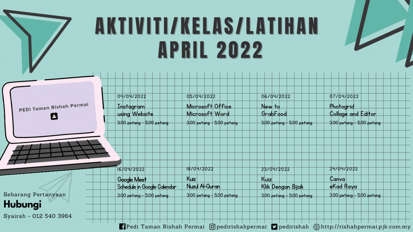 Jadual April 2022