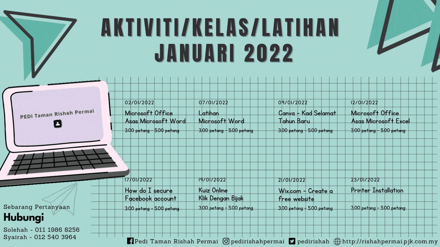 Jadual Januari 2022
