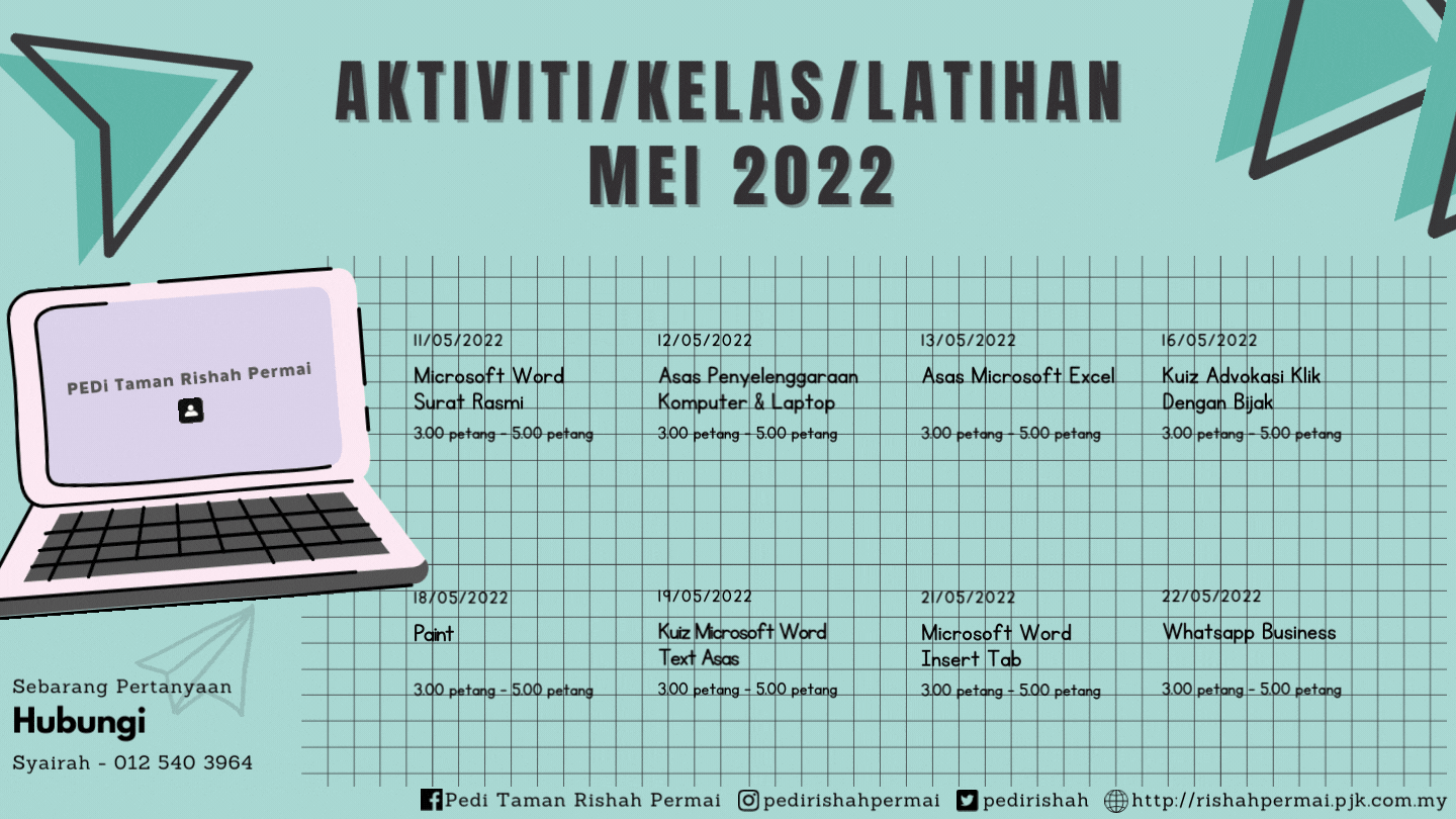 Jadual Mei 2022